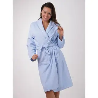 Халат махровый однотонный Happy Bear запашной, L blue, 380 гр/м, хл.100%