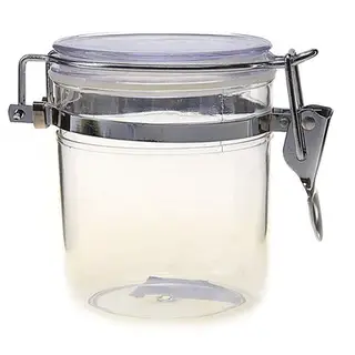 Банка пластиковая для сыпучих продуктов, 8×10,5×9,5 см, цвет прозрачный
