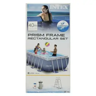 Бассейн каркасный Prism Frame Set, прямоугольный, 400 х 200 х 100 см, насос с фильтром 220 В, лестница, картридж А
