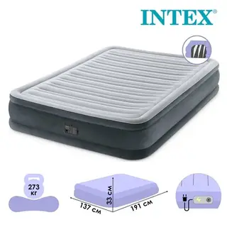 Кровать надувная Comfort-Plush Full, 137 х 191 х 33 см, с встроенным насосом 220V, 67768 INTEX