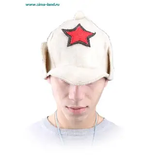 Панама для сауны "Красноармеец" белая