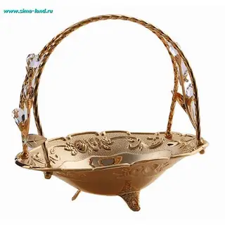 Конфетница с ручкой, овальная