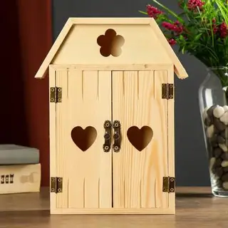 Ключница для росписи "Сердца" 3 крючка 18х23х5 см