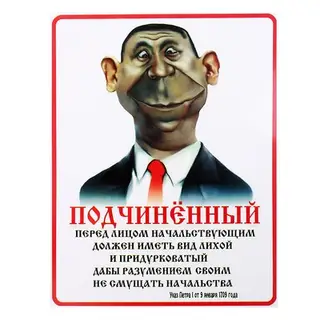 табличка на стену прикол Подчиненный