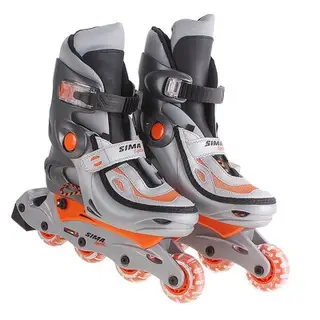 Коньки роликовые раздвижные Sport-129d, цвет: серо-оранжевый, размер M (34-37)