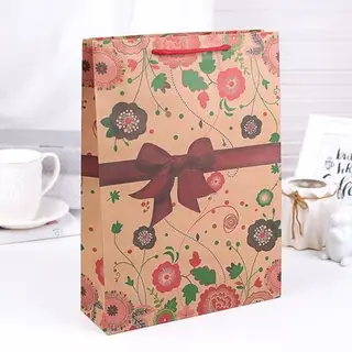 Пакет крафт "Пышный бант", 31 х 42 х 9 см