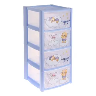 Комод для игрушек "Зверюшки", 4 выдвижных ящика, цвета МИКС