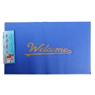 Коврик придверный грязезащитный Welcome, 40×60 см, цвет синий