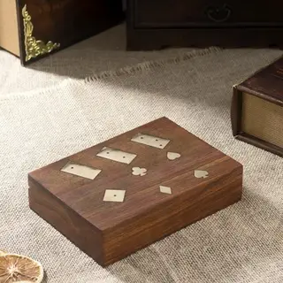 набор игр дерево 3в1 "Командор" (домино,карты,кости) 17,5х12,5х4,5см