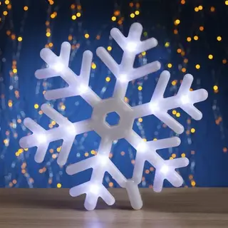 Фигура "Снежинка" d=25 см, пластик, 30 LED, 220V, контрол. 8р. БЕЛЫЙ