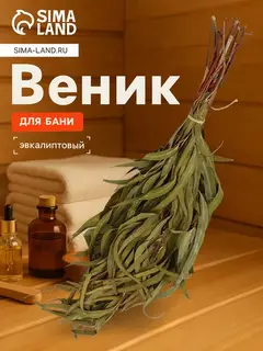 Веник для бани, эвкалиптовый, в еврослоте, «Добропаровъ»