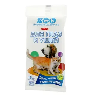Влажные салфетки «C-Airlaid» ZOO для животных для глаз и ушей 15 шт