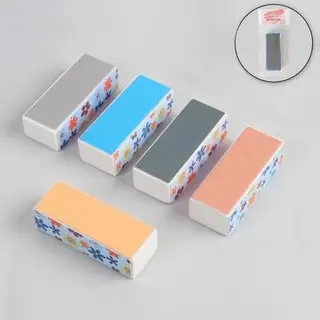 Баф для полировки ногтей, четырёхсторонний, 9 × 3,5 × 3 см, рисунок МИКС