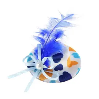 Заколка-шляпка серия "Сердечки", захват 3 см, бело-синяя, 6,0 х 2,5 см