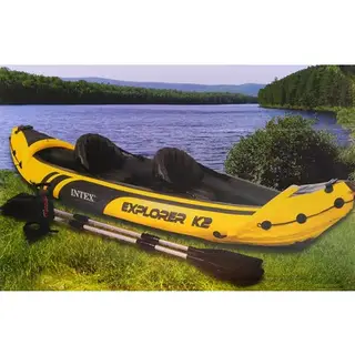 Каяк EXPLORER K2 двухместный 312х91х51 см (алюминиевые весла, насос)