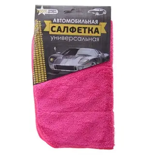 салфетка д/авто микрофибра 25*30 розовый