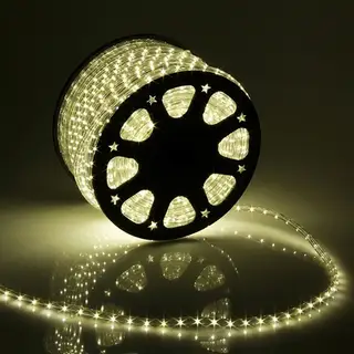 Гирлянда светодиодная, световой шнур Luazon Lighting 13 мм, IP65, 100 м, 36 LED/м, 220 В, 2W, постоянное свечение, свечение тёплое белое