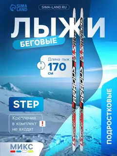 Лыжи пластиковые, 170 см, с насечкой, МИКС