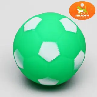 Игрушка пищащая "Мяч Футбол" для собак, 6,2 см, микс