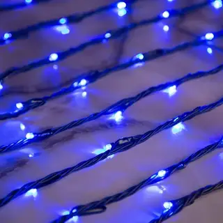 Гирлянда "Дождь" уличная 2 х 6 м, LED-1500-220V, 8 режимов, нить тёмная, свечение синее
