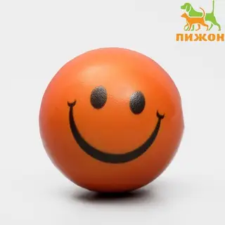 Мячик зефирный для собак «Смайлик», 6.3 см, цвет МИКС
