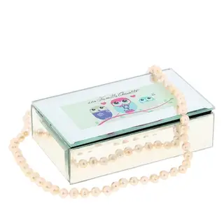 Шкатулка зеркальная стекло "Совята" 4х12,5х7,5 см