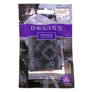 Ароматизатор автомобильный DELISS New Car подвесной саше/24