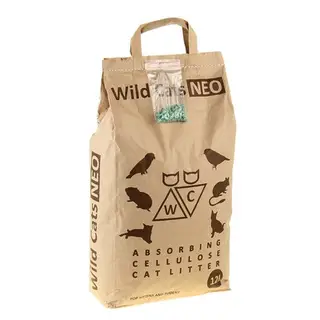 Наполнитель целлюлозно-минеральный впитывающий "Wild Cats Neo", 12 л