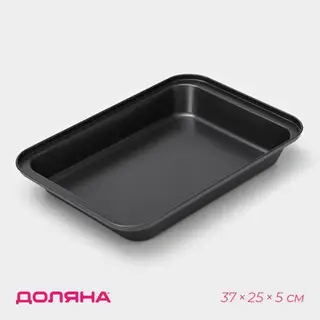 Противень Доляна «Прямоугольник. Жаклин», 37×25×5 см, антипригарное покрытие, чёрный