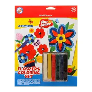 Пластилин мягкий (восковой) 6 цветов+2 раскраски Flowers Coloring