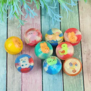 Мяч каучук с игрушкой 2,7 см, цвета МИКС