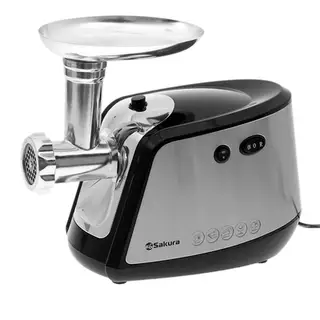 Мясорубка Sakura SA-6407ST, 1500 Вт, реверс, комплект насадок
