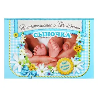 Папка под свидетельство "О рождении сыночка"