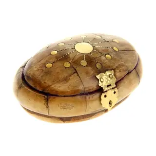 Шкатулка из кости овальная "Одуванчик" 9,5х6,5х3,5 см