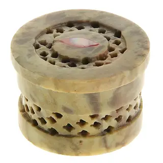 Шкатулка камень резная круглая 3,5х4,5х4,5 см