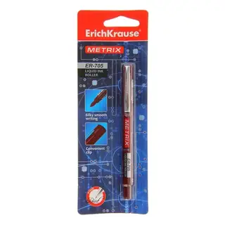 Ручка-Роллер METRIX ER-705 чернила красные, узел 0.6мм, в блистере, EK 35091