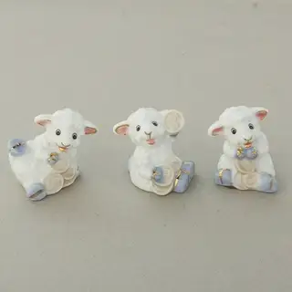 Сувенир керамика "Барашек с монетками" (набор 3 шт) 4,5x5x4 см
