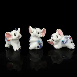 Сувенир керамика "Игривые слоники" (набор 3 шт) 4,7x2,6x3,5 см