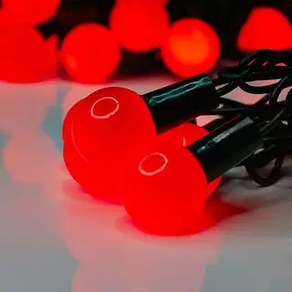 Гирлянда "Метраж" улич. с насад. "Шарики большие d=2,5 см" 6 м, Н.Т. LED-50-220V контр. 8 р. КРАСНЫЙ