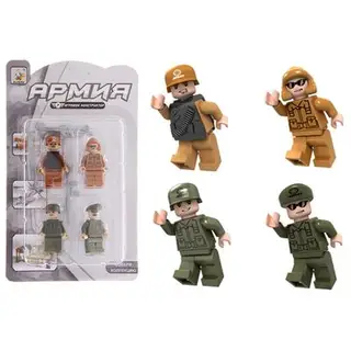 Фигурки для конструктора Аусини, серия "Военные", в наборе 4 шт