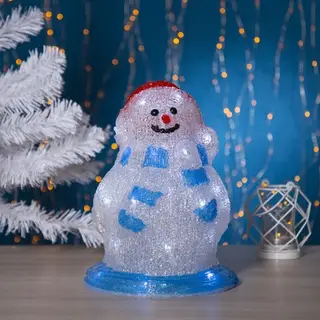 Фигура акрил. "Снеговик весельчак" 30х17 см, 30 LED, 220V БЕЛЫЙ