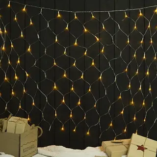 СЕТЬ, Ш:1 м, В:0.9 м, Н.С. LED-120-220V, контр. 8 режимов, ЖЕЛТЫЙ