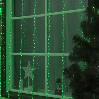 Гирлянда "Водопад" 2 х 3 м, IP44, УМС, прозрачная нить, 800 LED, свечение зелёное, 8 режимов, 220 В