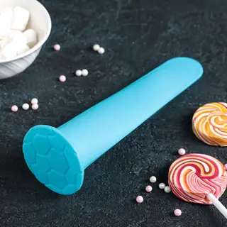 Форма силиконовая для леденцов и мороженого, 1 ячейка, 19х5,5х4 см "Футбол", цвета МИКС