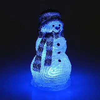 Фигура акрил. "Снеговик" 20х10х10 см, 1 LED, LR44x3 (не в компл.), RGB