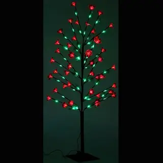 Светодиодный куст 1.2 м, "Цветы", 84LED, 220V, 4 режима, КРАСНЫЙ