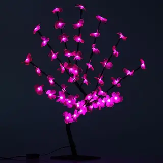 Светодиодный куст 0.65 м, "Цветок сакуры", 50LED, 220V, фиксинг, РОЗОВЫЙ
