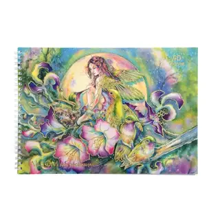 Альбом для рисования А4, 40 листов на гребне Aquarell. Птицы и фея, тиснение, голография