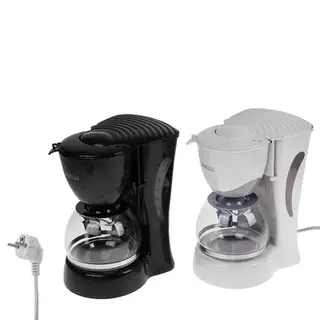 Кофеварка KELLI KL-1490, мощность 800 Вт, на 6 чашек белая/черная