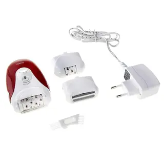 Эпилятор женский, 2 насадки, щеточка, красный, 220V
